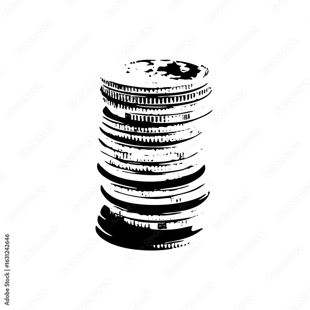 Poster vector stacked cylindrical shapes create a textured tower .