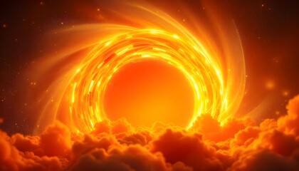 Abstract glowing sunrise energy background