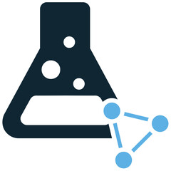 Biochemistry icon vector for the study of chemical processes within living organisms. Perfect for illustrating molecular biology, medicine, and scientific research.