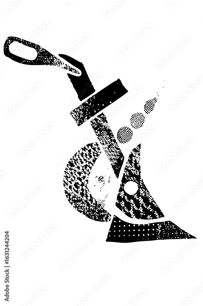 Poster vector stylized knife and ampersand combines sharp edge with elegant typography.
