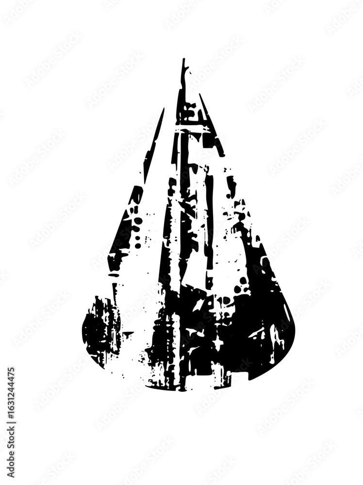 Poster vector abstract ship with a distressed texture.