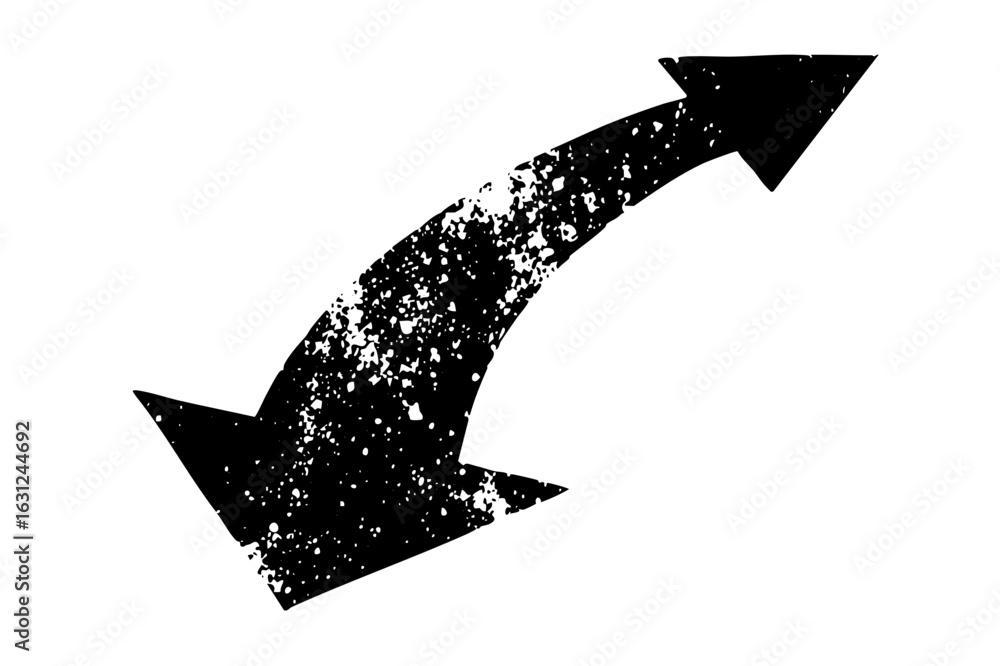 Poster vector distressed upward arrow points to progress and direction.