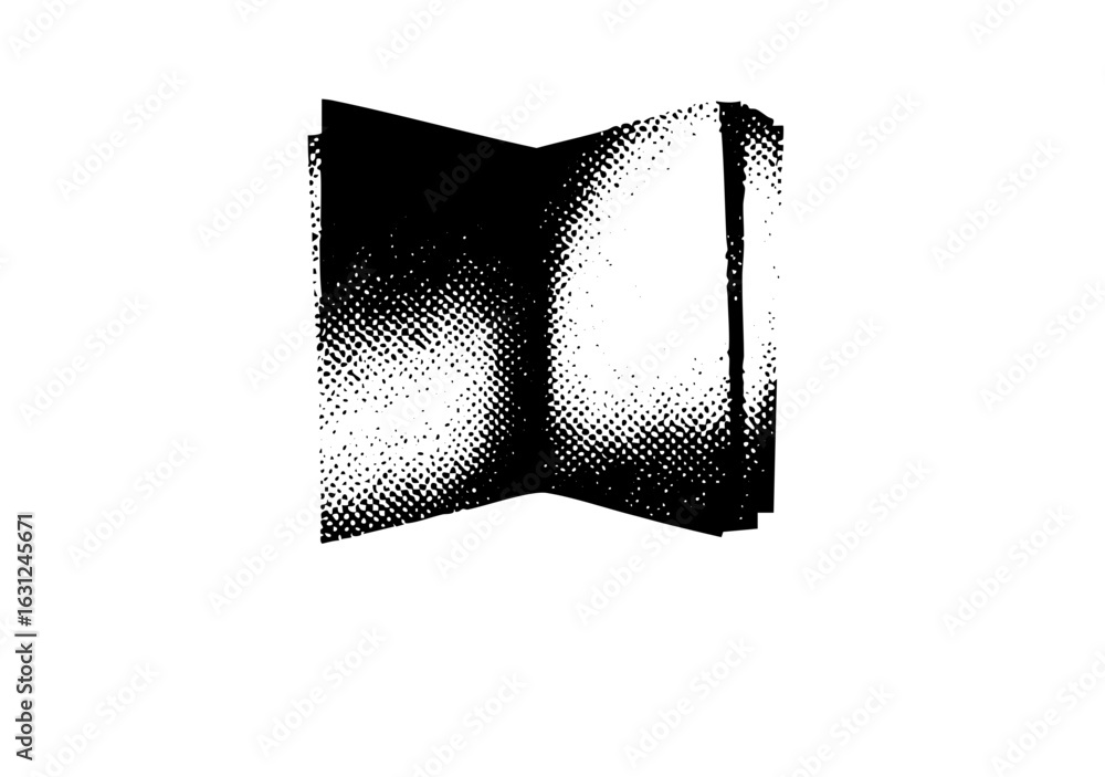 Poster vector open book with halftone texture