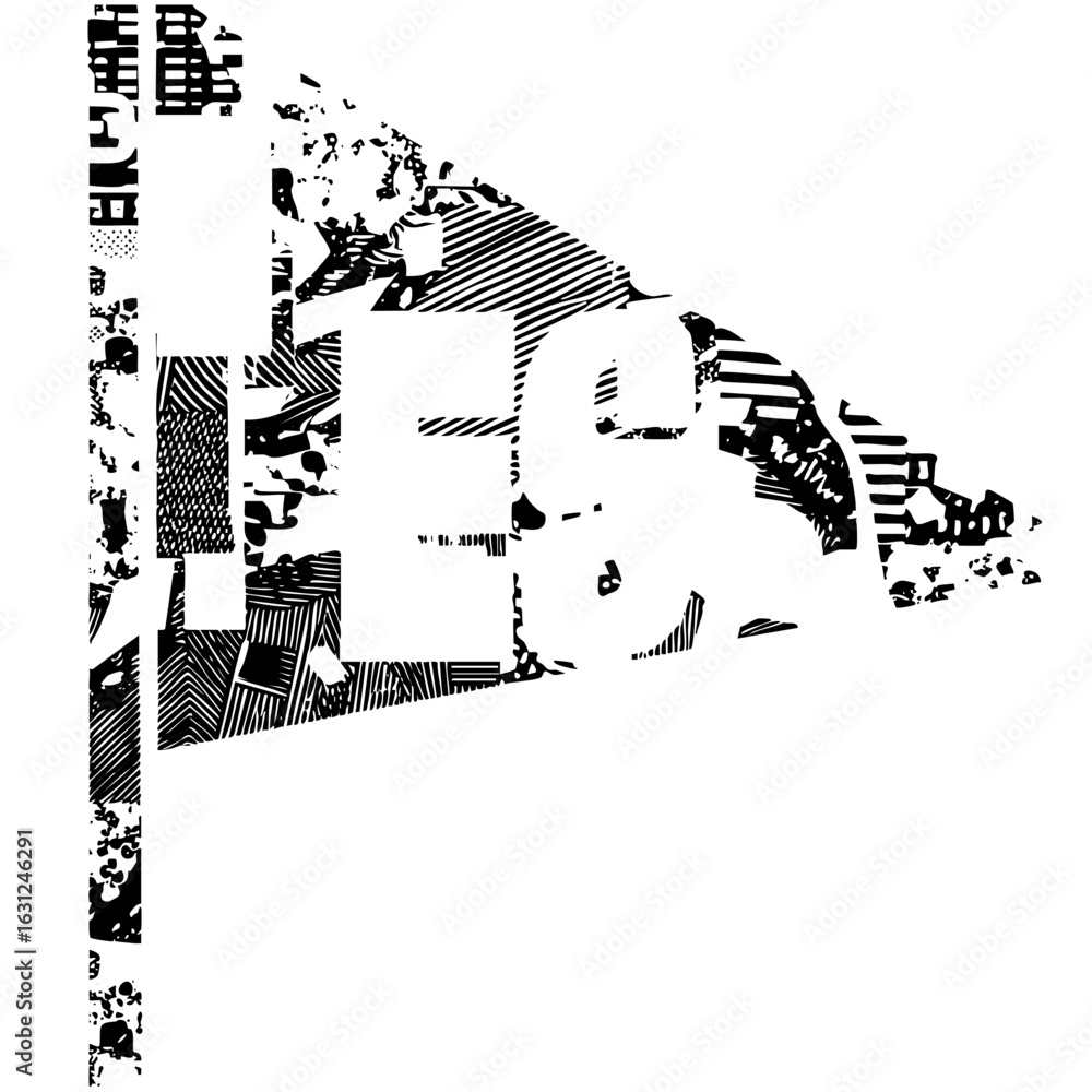 Poster vector abstract house with dynamic geometric shapes.