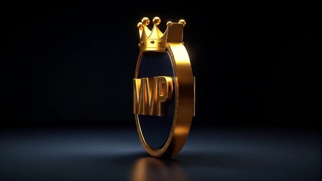 Gold crown mvp award 3d animation