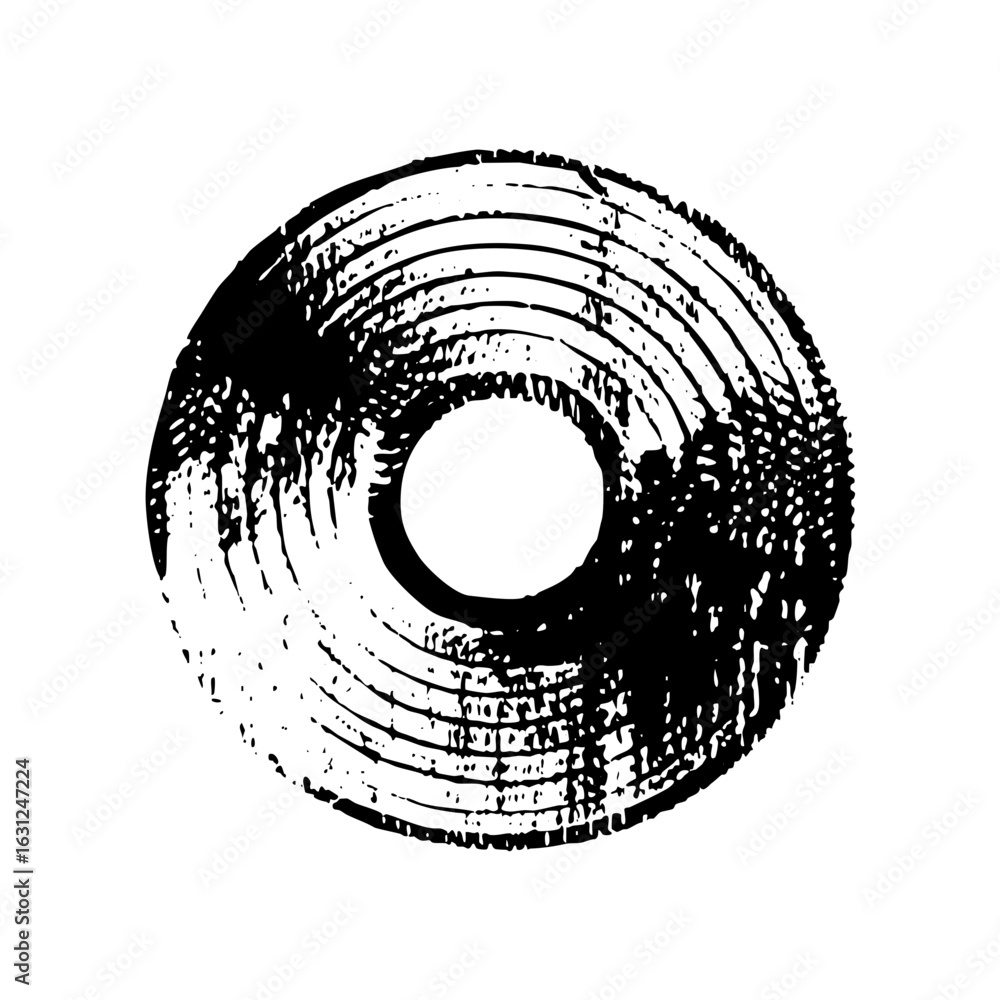 Aufkleber vector abstract spiral with distressed texture.