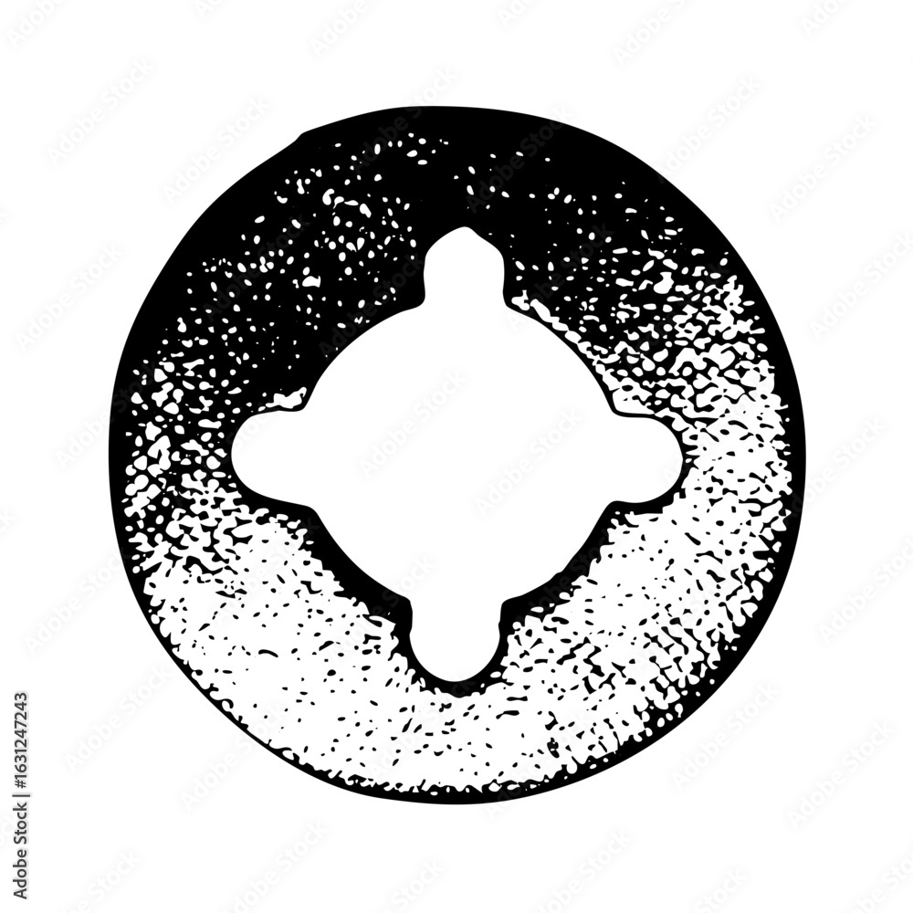 Poster vector abstract circular features a central geometric shape.