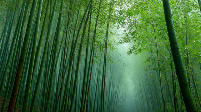 green bamboo forest
