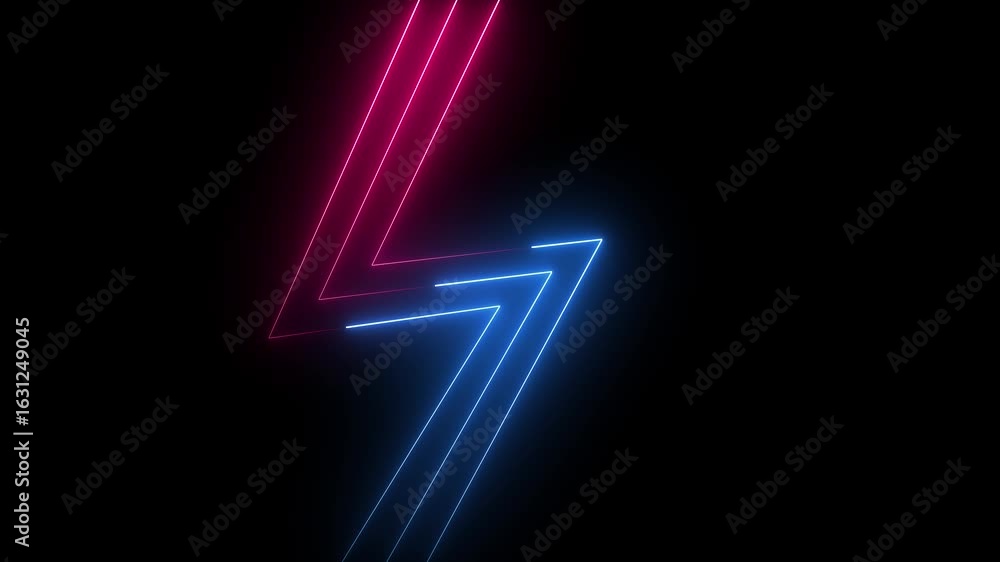 Poster line up to down.abstract neon light animated on a dark background. abstraction neon lines moving up 