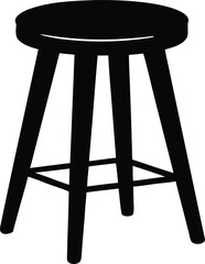 stool seat silhouette vector icon