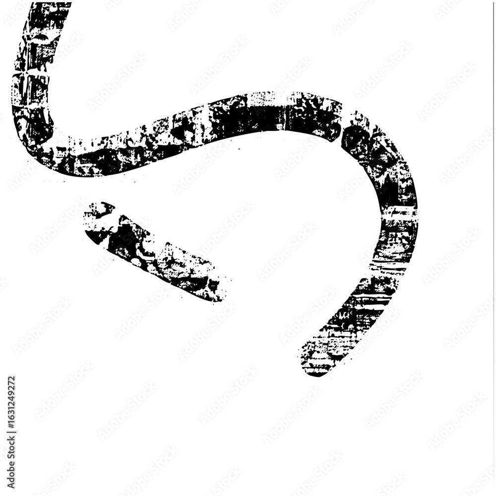 Poster vector abstract curved arrow with distressed texture.