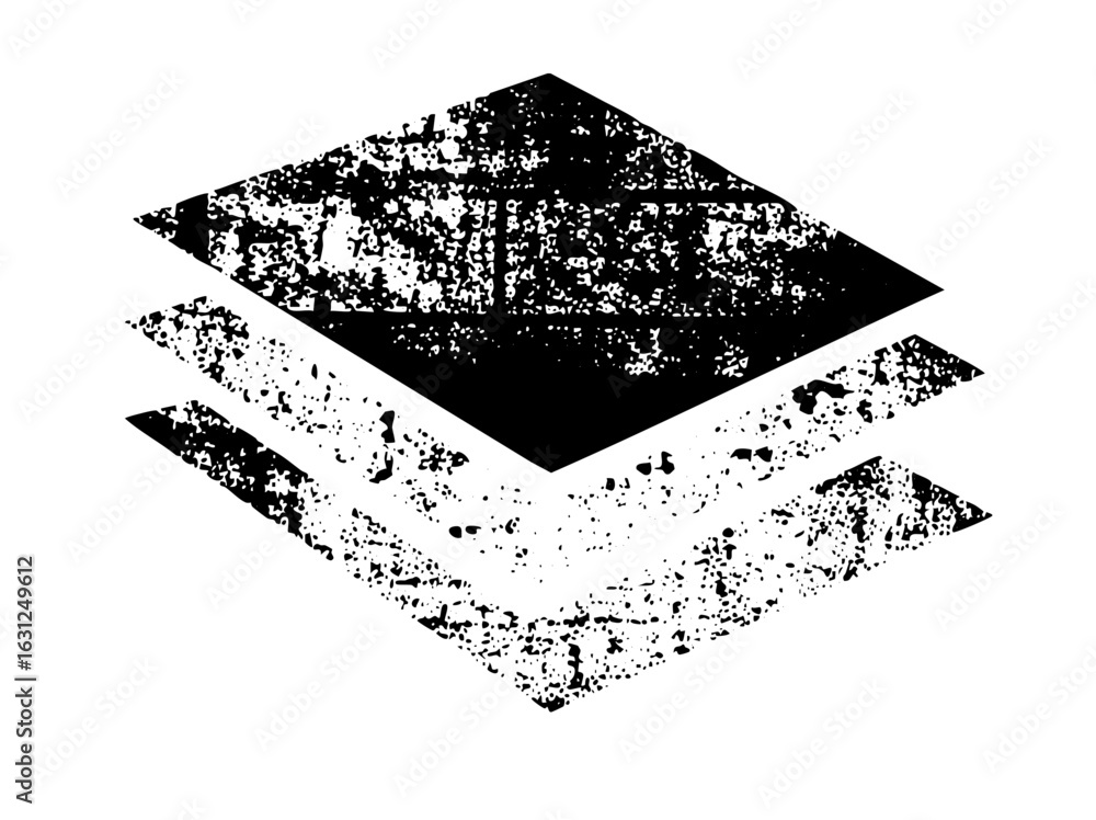 Poster vector isometric layered shapes create a modern abstract .