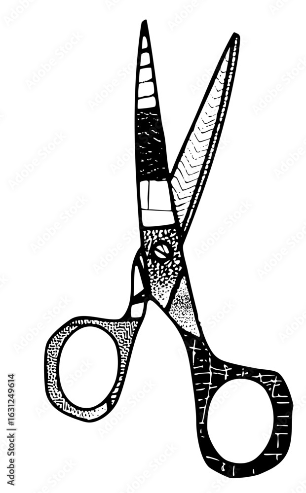 Poster vector intricate scissors features detailed and bold lines.