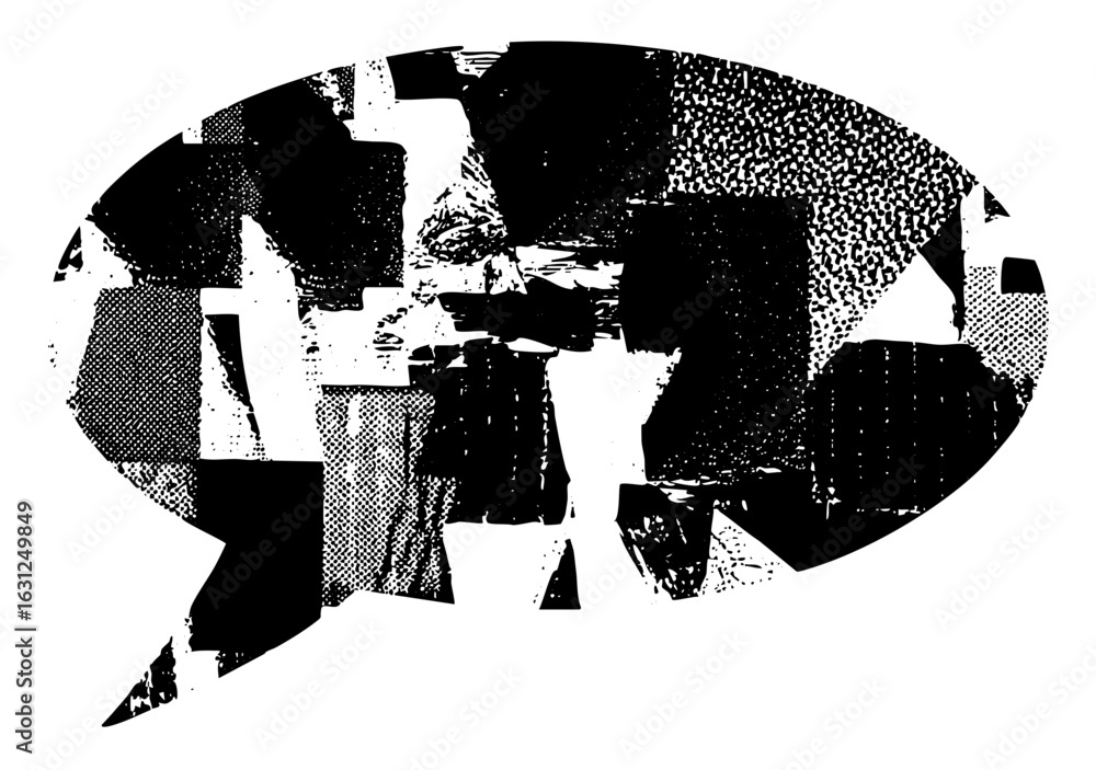 Poster vector abstract portrait of a person within a circular frame.