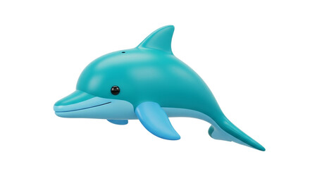 Fototapeta premium Cheerful Cyan Creature: A Whimsical Depiction of a Dolphin in a Playful and Cartoonish Style