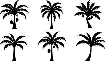 Fototapeta premium Palm Tree Silhouette Bundle | Tropical Tree Vector graphics vector Set bundle