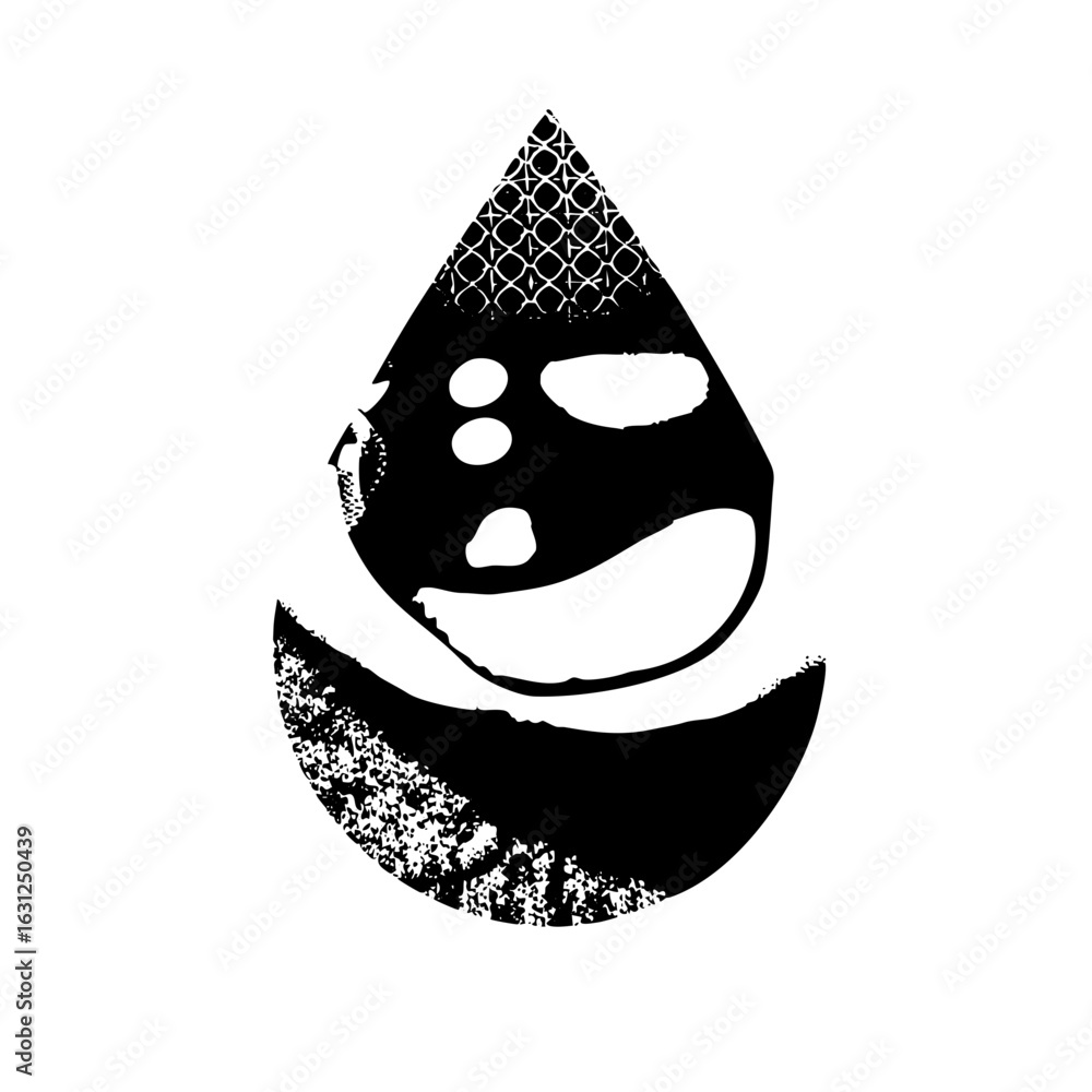 Poster vector abstract face and in monochrome style.