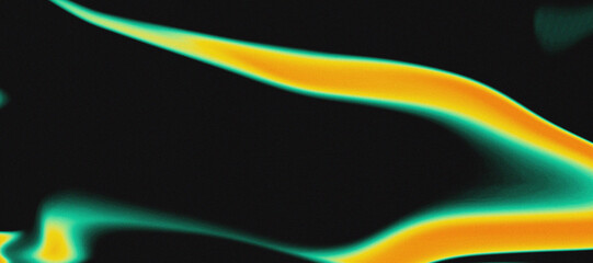 Abstract Grainy Gradient Background. Abstract Swirling Yellow and Green Liquid on Black Background with a Dynamic Flow