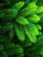 Close-up of vibrant green pine needles