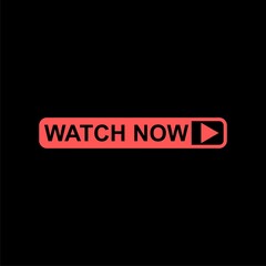 Watch now icon isolated on black background