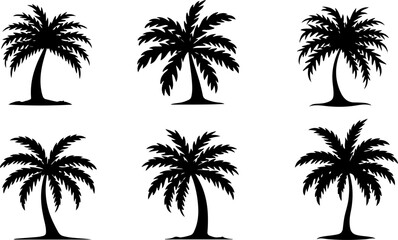 Palm Tree Silhouette Bundle | Tropical Tree Vector Vector  Set bundle