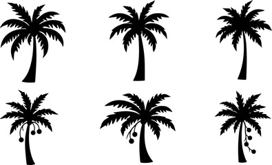 Naklejka premium Palm Tree Silhouette Bundle | Tropical Tree Vector Vector Set bundle
