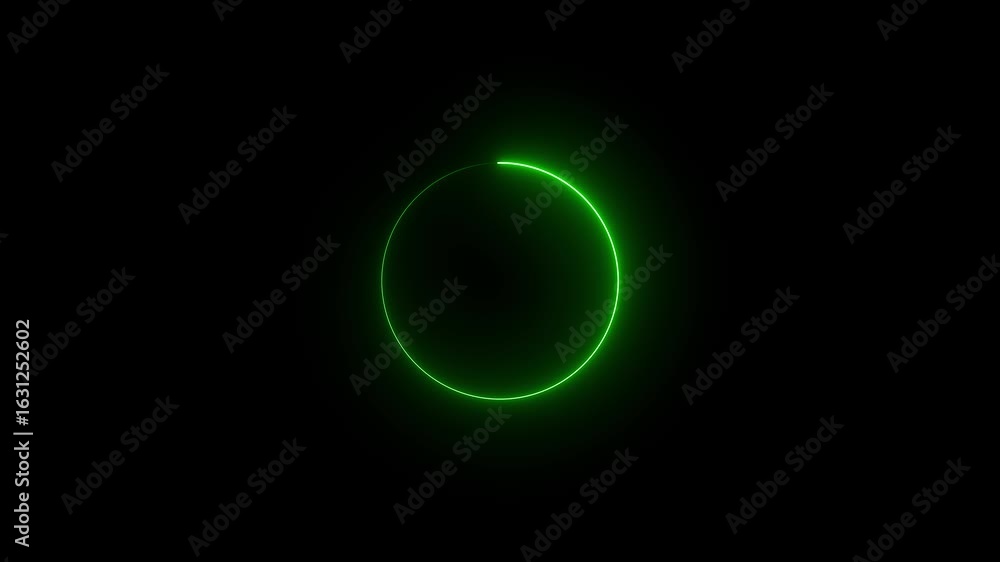 Poster neon rectangle shape on black background..a circular neon frame made of moving neon lights. empty fr