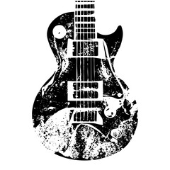 Vector Distressed electric guitar with a vintage aesthetic.
