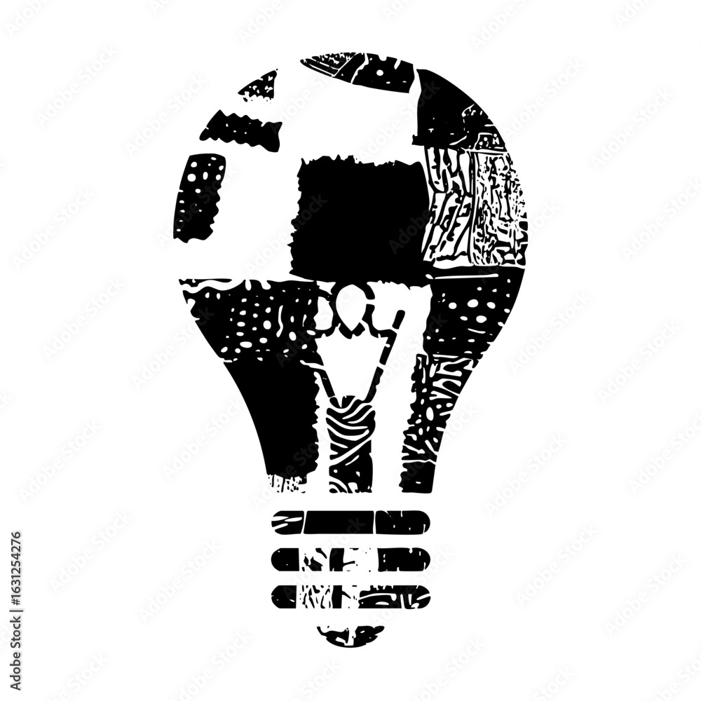 Aufkleber vector monochrome lightbulb with abstract internal .