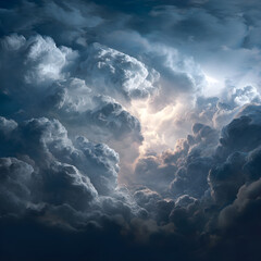 Breathtaking Cloudy Sky with Dramatic Lighting: Nature's Mesmerizing Dance of Light and Shadow Painted Across the Vast Canvas of the Atmosphere