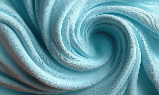 Light blue fabric swirls in a spiral pattern