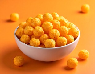 Cheesy snack balls in bowl
