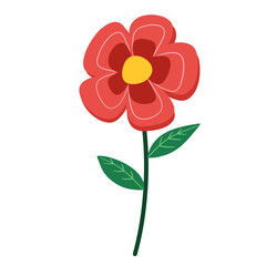 Isolated Hand Drawn Flower Illustration Clipart