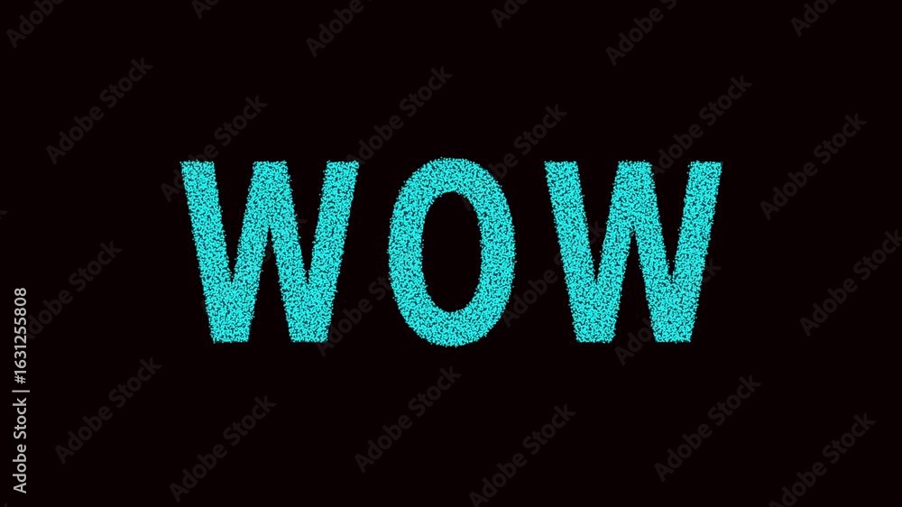 Poster particle effect cyan wow text animation perfect for social media titles promos and visuals. stunning