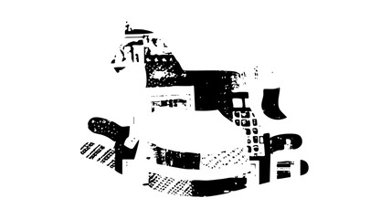 Fototapeta premium Vector Abstract horse head composed of geometric shapes.