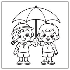 Rainy Day Coloring Pages | Cute and Easy Rain Scenes for Kids and Adults

