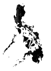 Vector Black silhouette of the Philippines archipelago map.