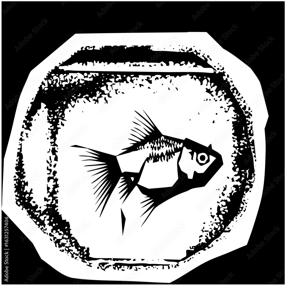 Aufkleber vector elegant angelfish within a circular frame.