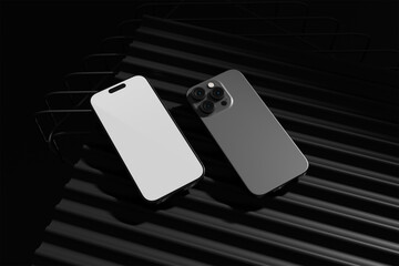 phone pro display in dark background mockup