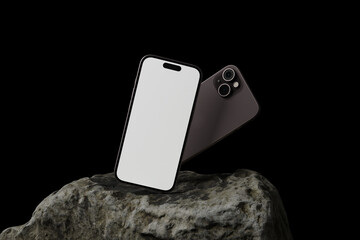 phone pro display in dark background mockup