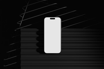 phone pro display in dark background mockup