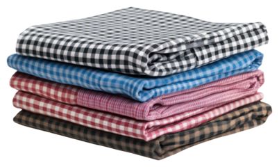 PNG Pile stack group of folded checkered t shirt furniture patterned colorful.