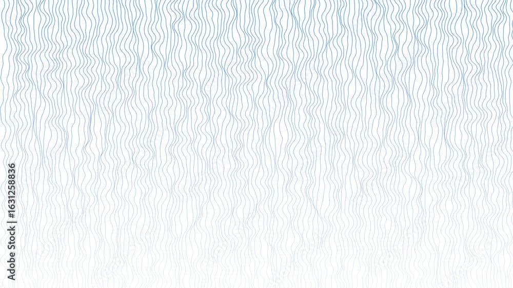 Poster abstract blue curvy wave lines pattern on white loop background.