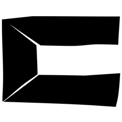 Vector Abstract black and white geometric shape with a central void.