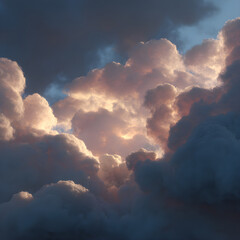 Breathtaking Cloudy Sky with Dramatic Lighting: Nature's Mesmerizing Dance of Light and Shadow Painted Across the Vast Canvas of the Atmosphere