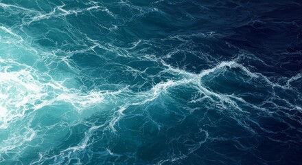 Abstract blue marbled fluid and ocean texture.

