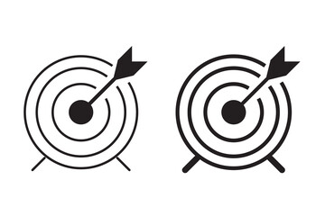 target icon set, archery target symbol. modern design isolated on white background