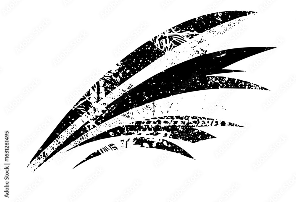 Poster vector abstract palm leaf with distressed texture.