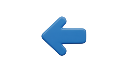 Sleek Blue Arrow Navigating Left on Crisp White Backdrop Guiding Digital Journey ahead