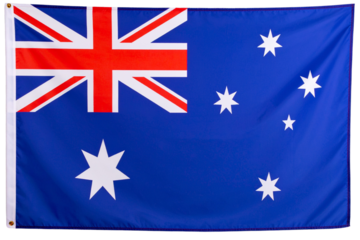 Flat Australia Flag with Full Star Arrangement, Transparent Background